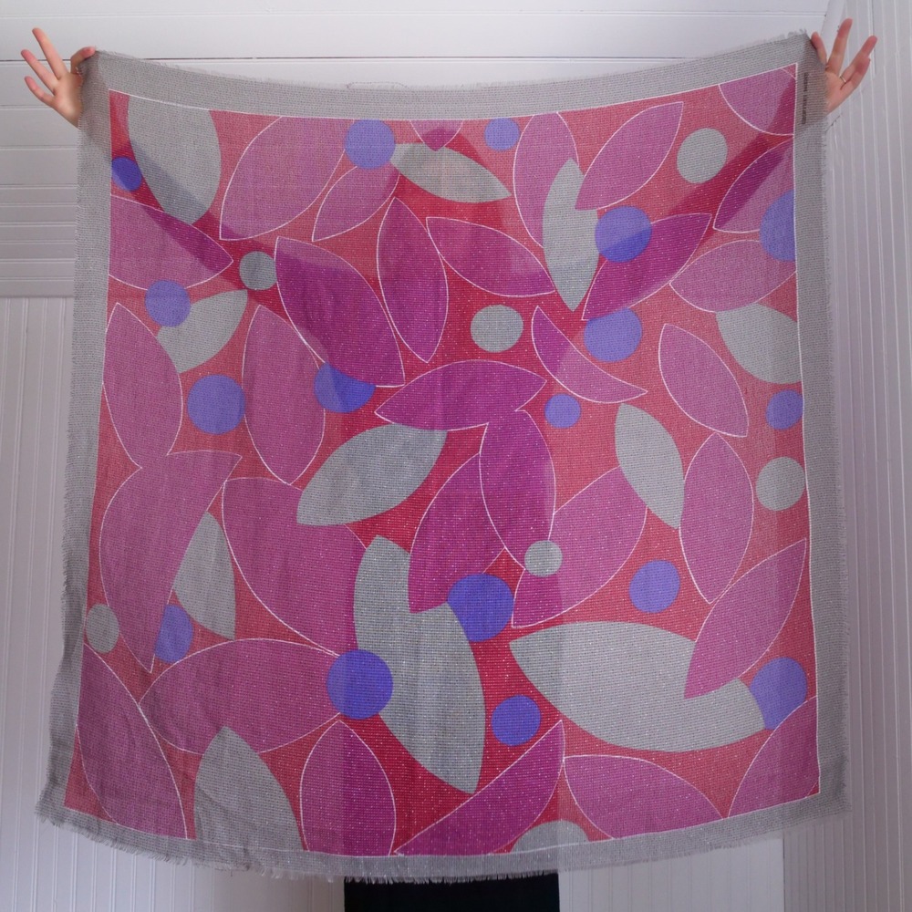 Vintage 80s‎ Geoffrey Beene abstract print giant scarf